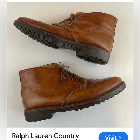 POLO RALPH LAUREN Leather County Chukka Ankle Boots BrownSIZE 8 1/2 MENS
